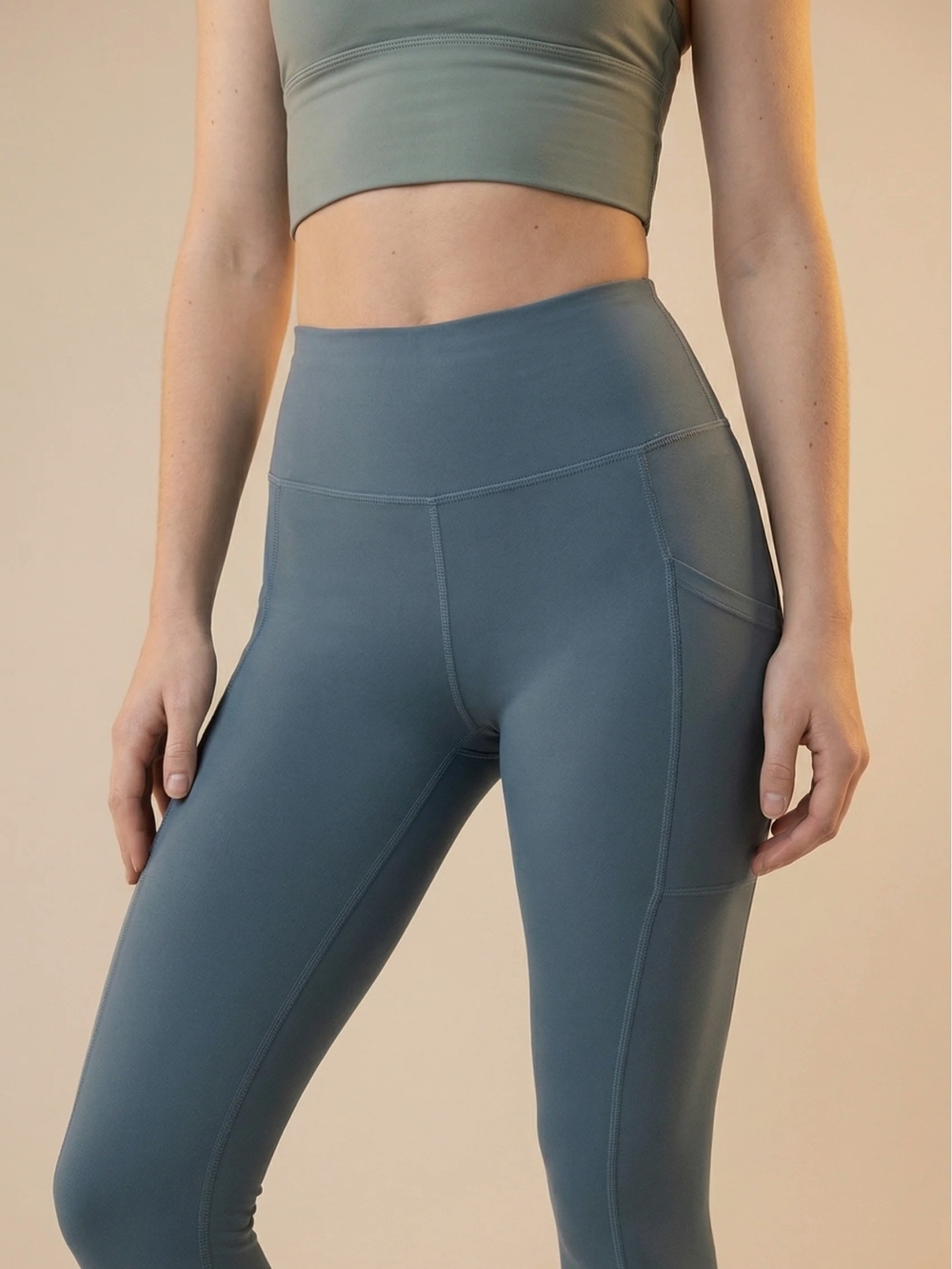 High-Rise Pocket Leggings in Slate Teal - Women